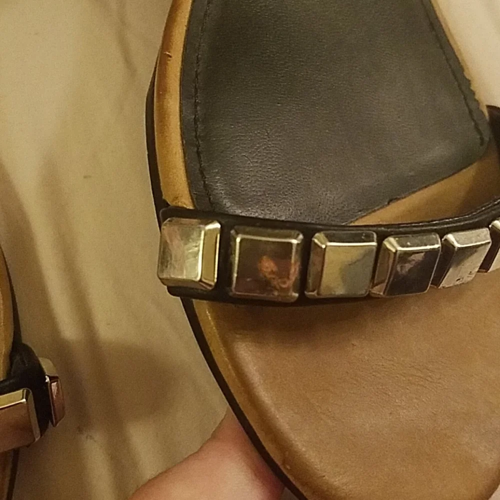 Express NWT Black and White Sandals with Ankle Buckle Size 8